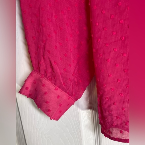 NWT Torrid Women’s Plus Size Chiffon Dot Blouse, Size 2X, Pink - Picture 6 of 7